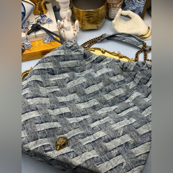 🆕 KURT GEIGER LONDON 🧿 NWOT Kensington Denim Drawstring Shoulder Bag - Picture 10 of 16
